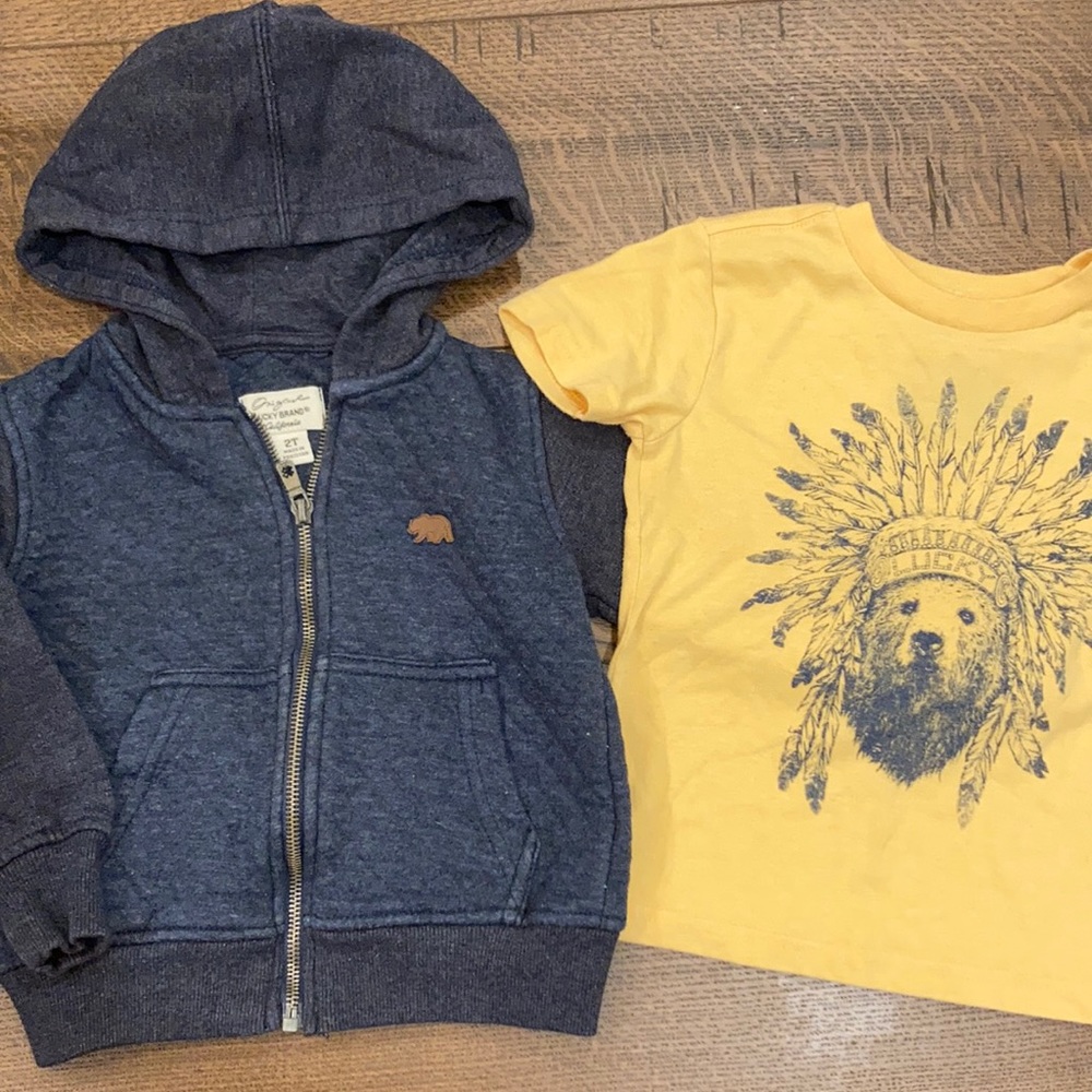 2T Lucky Brand Zip-up Hooded Jacket & Tee